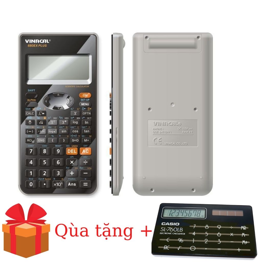 Máy tính học sinh VINACAL 680EX PLUS màu đen/ hồng -Chính hãng