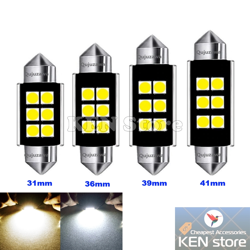Bóng led trần ô tô, bóng soi biển số 6 chip 3030 siêu sáng