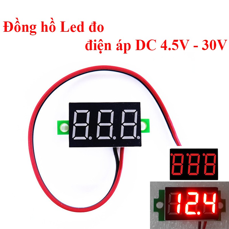 Vôn kế - đồng hồ led đo áp - volt dc 2 dây 4.5~30v