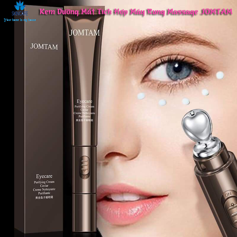KEM  DƯỠNG MẮT KÈM CHẾ ĐỘ MASSA DA MẶT - Máy massage kem dưỡng mắt JOMTAM chống lão hóa chống quầng thâm vùng mắt