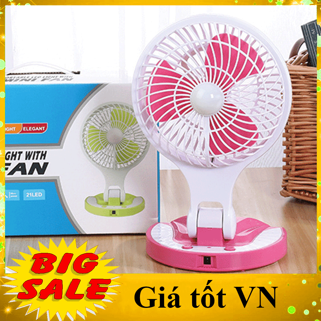[DÒNG MỚI 2021] Quạt tích điện để bàn có thể gập gọn 2 trong 1 có đèn pin Mini Fan Ly-5580, quạt mini cầm tay có đèn Led có chế độ gió