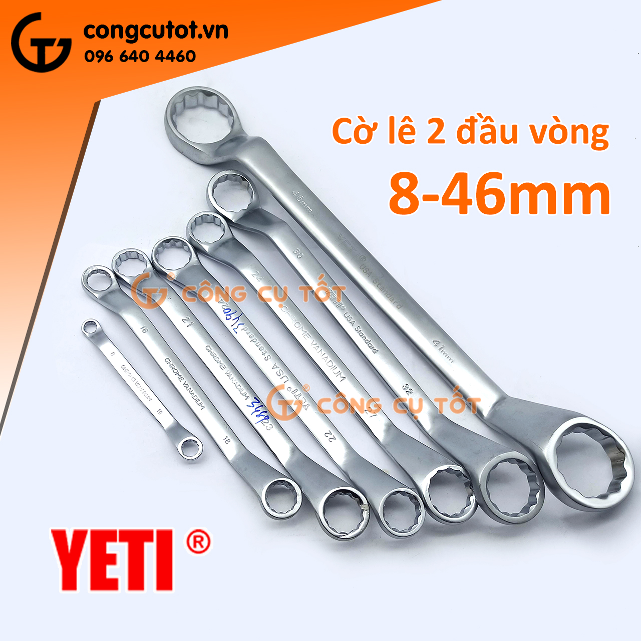 Cờ lê 2 vòng miệng tròn Ye.ti size tùy chọn