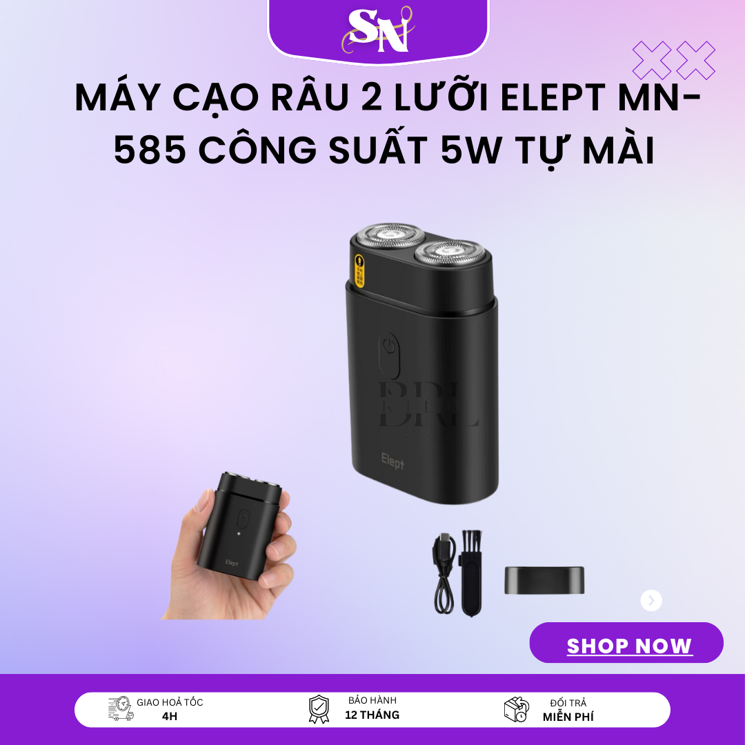  Máy cạo râu 2 lưỡi Elept MN-585 công suất 5W tự mài máy cạo râu mini Elept MN-585 Máy cạo râu 2 lưỡi Elept MN-585 công suất 5W tự mài Mua Máy cạo râu mini máy cạo râu cao cấp Elept MN-585 