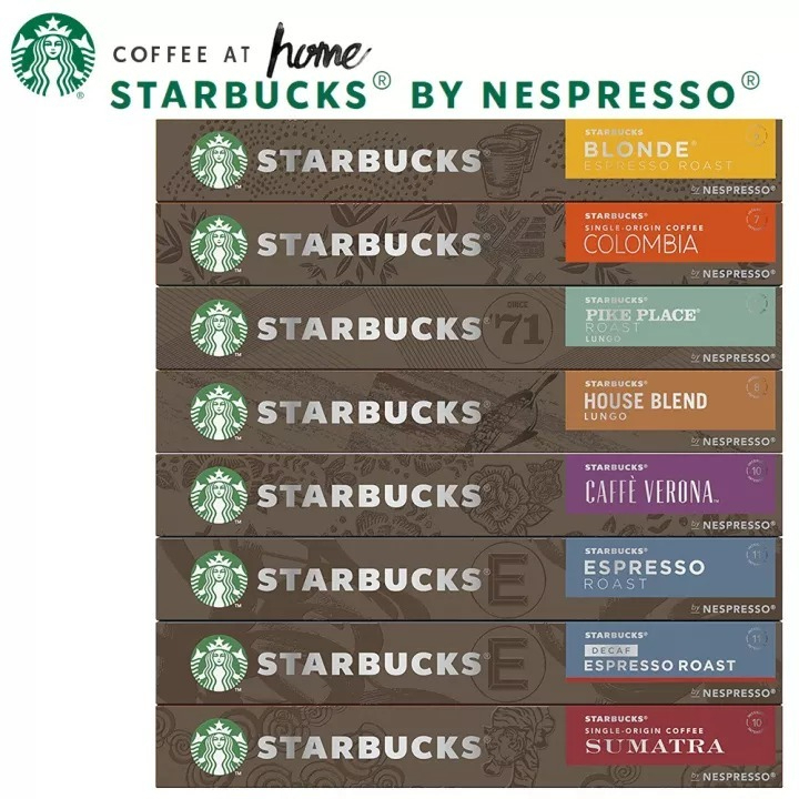 Cà Phê Viên Nén Nespresso Starbucks, Viên Nén Cà Phê Starbucks, 10 Viên, Nhiều Vị