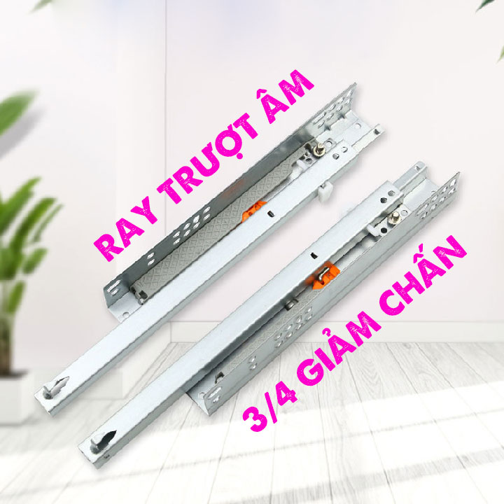 Ray âm mở 3/4 Thanh trượt Ray kéo Nguyên Việt cao cấp siêu bền