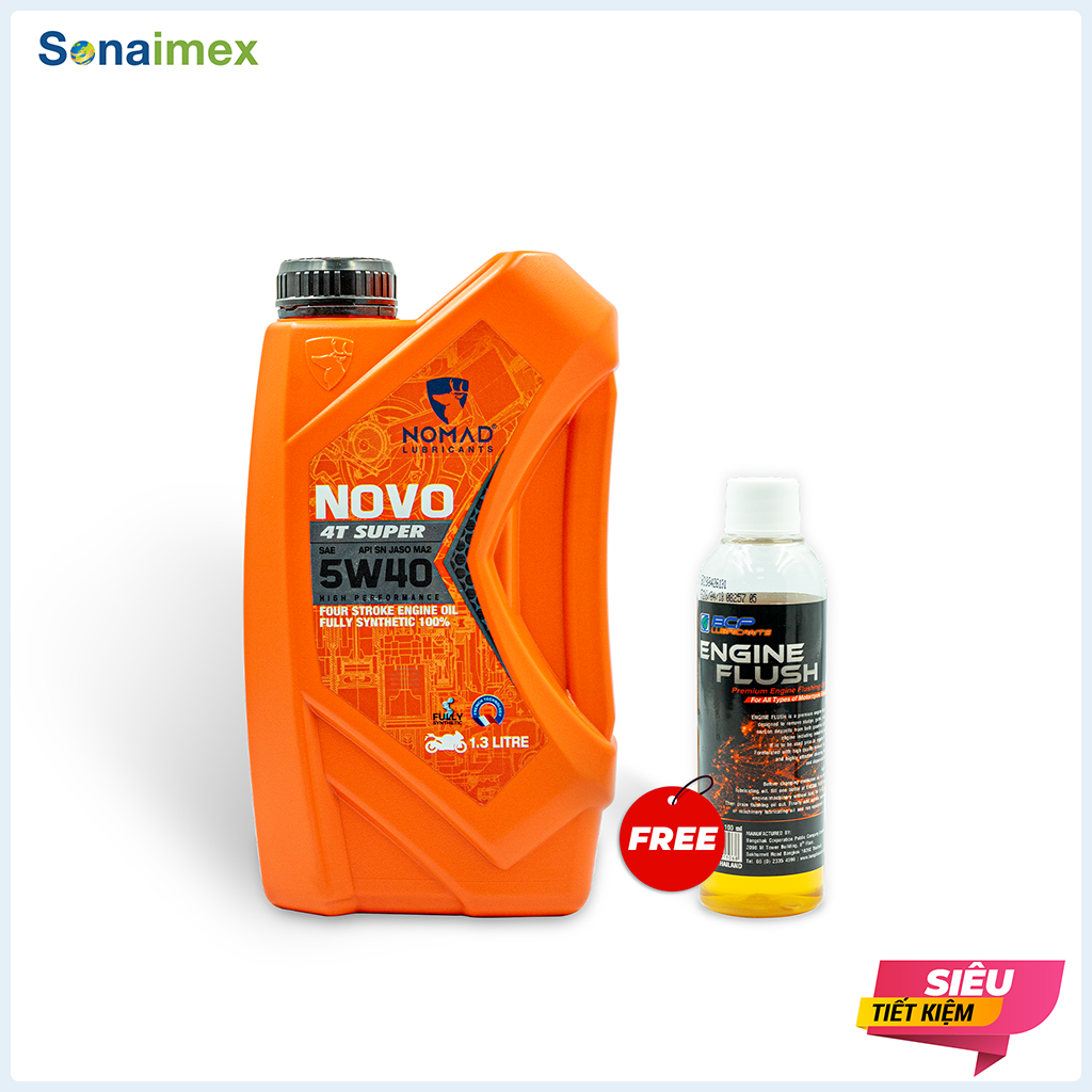 Nhớt Satria Fi, Raider Fi 1L3 - 1L4 NOMAD 5W40 Full Tổng Hợp Tặng 1 Chai Súc Động Cơ Xe Máy Thái Lan Engine Flush 100mL - Nhớt Xe Suzuki Satria, Raider R150, J115, GSX-S150, GSX-R150, CSX 150 Bandit
