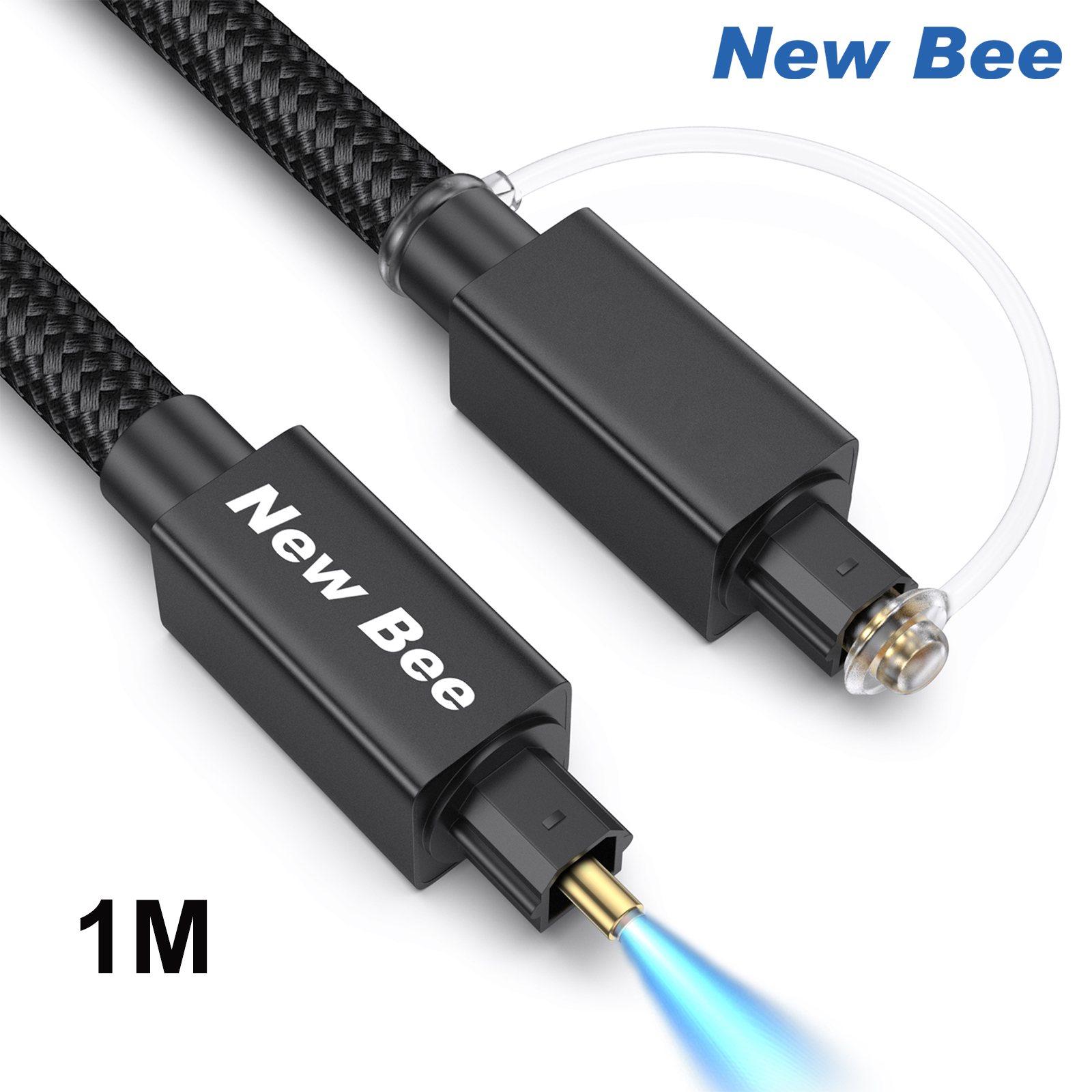 New Bee Cáp âm thanh quang 1M / 3M Cáp Toslink kỹ thuật số Mạ vàng 24K Cáp S / PDIF bện Nylon cho Rạp hát tại nhà, Sound Bar, TV, PS4, Xbox, Playstation