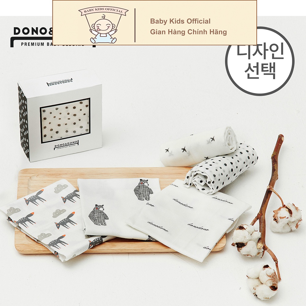 Khăn Sữa 100% Cotton 2 Lớp (Set 10) Chính Hãng Dono&Dono