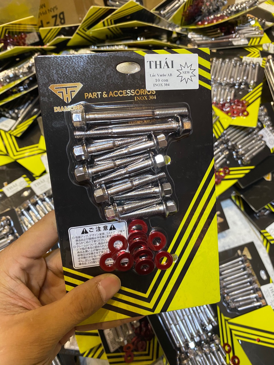 Bộ ốc lốc máy salaya inox304 tặng lông đền đỏ