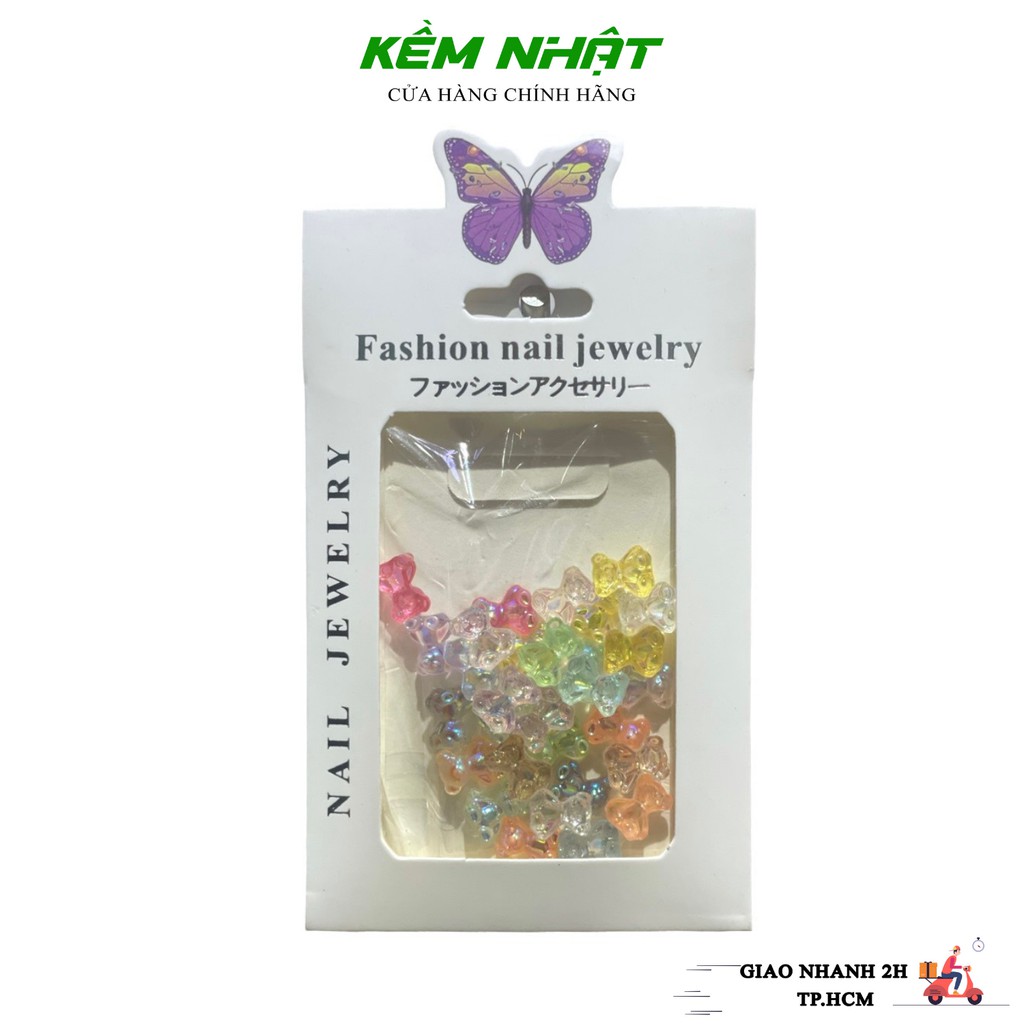 Set charm nơ nhựa đủ màu đính móng 01