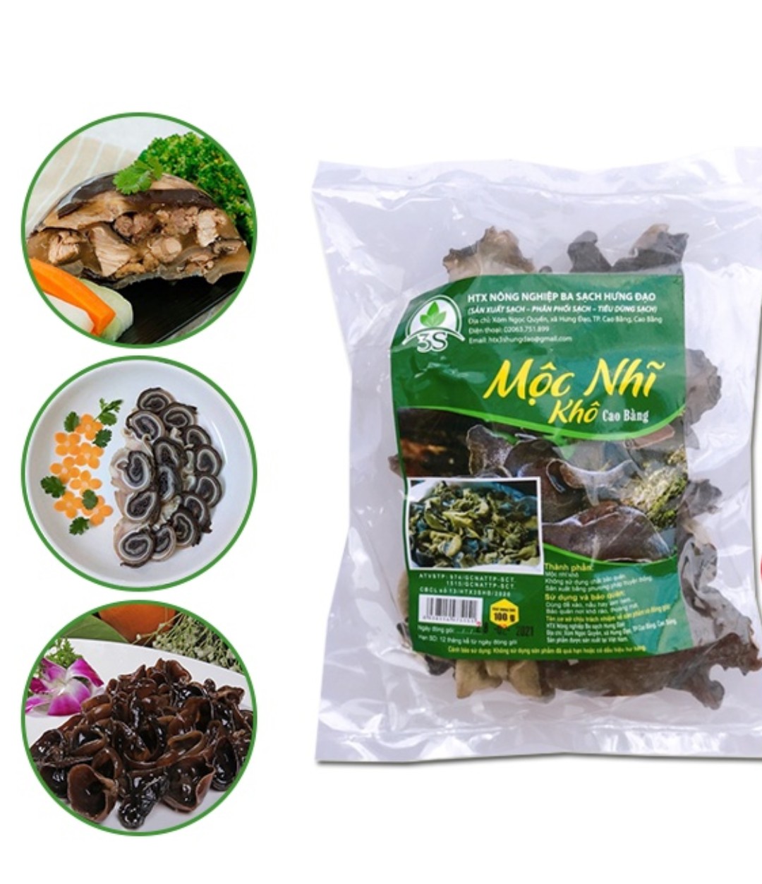 100g Mộc nhĩ khô ngon sạch cánh to, dày chất lượng - Nấm mèo rừng Tây Bắc