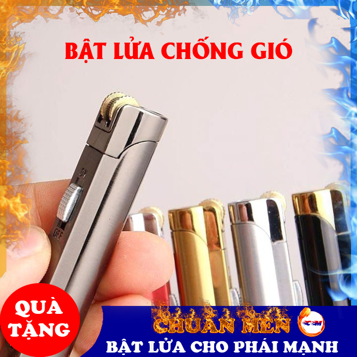 Bật lửa gas khò Chuẩn Men chống gió độc lạ chất liệu kim loại cao cấp sơn tĩnh điện - GD0843