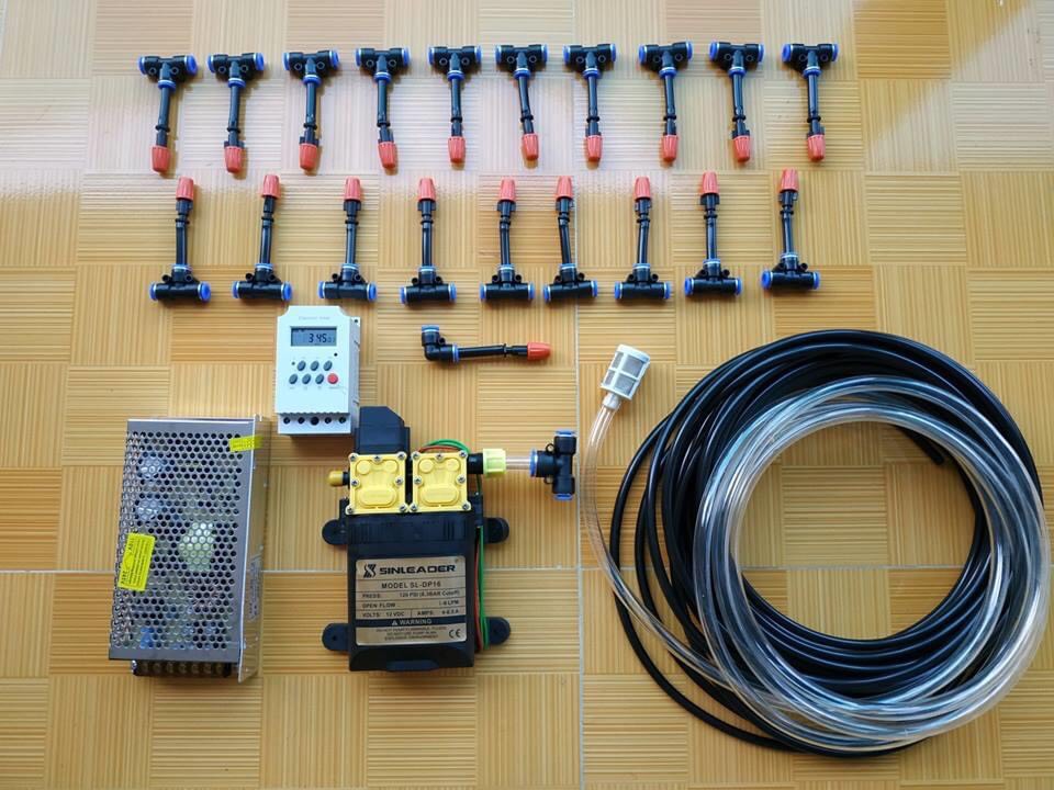 Bộ KIT Phun Sương Tưới Cây Tự Động 20 béc phun sương tưới vườn lan hoặc rau tự động