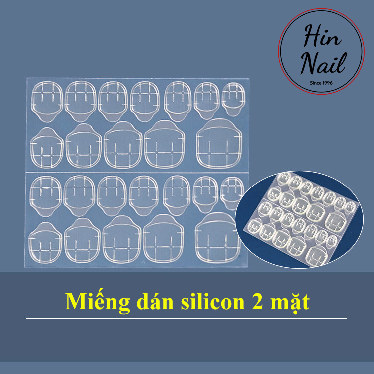 Tấm dán silicon 2 mặt dùng để gắn móng giả - Loại cao cấp siêu mỏng dán không cộm tay gum vàng siêu chắc