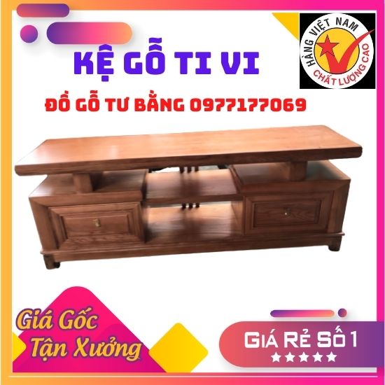 Kệ ti vi kiểu nhật gỗ tự nhiên gỗ xoan đào ,Kệ gỗ sồi nga ,kệ phòng khách kt rông 40 cm x Dài 1m4