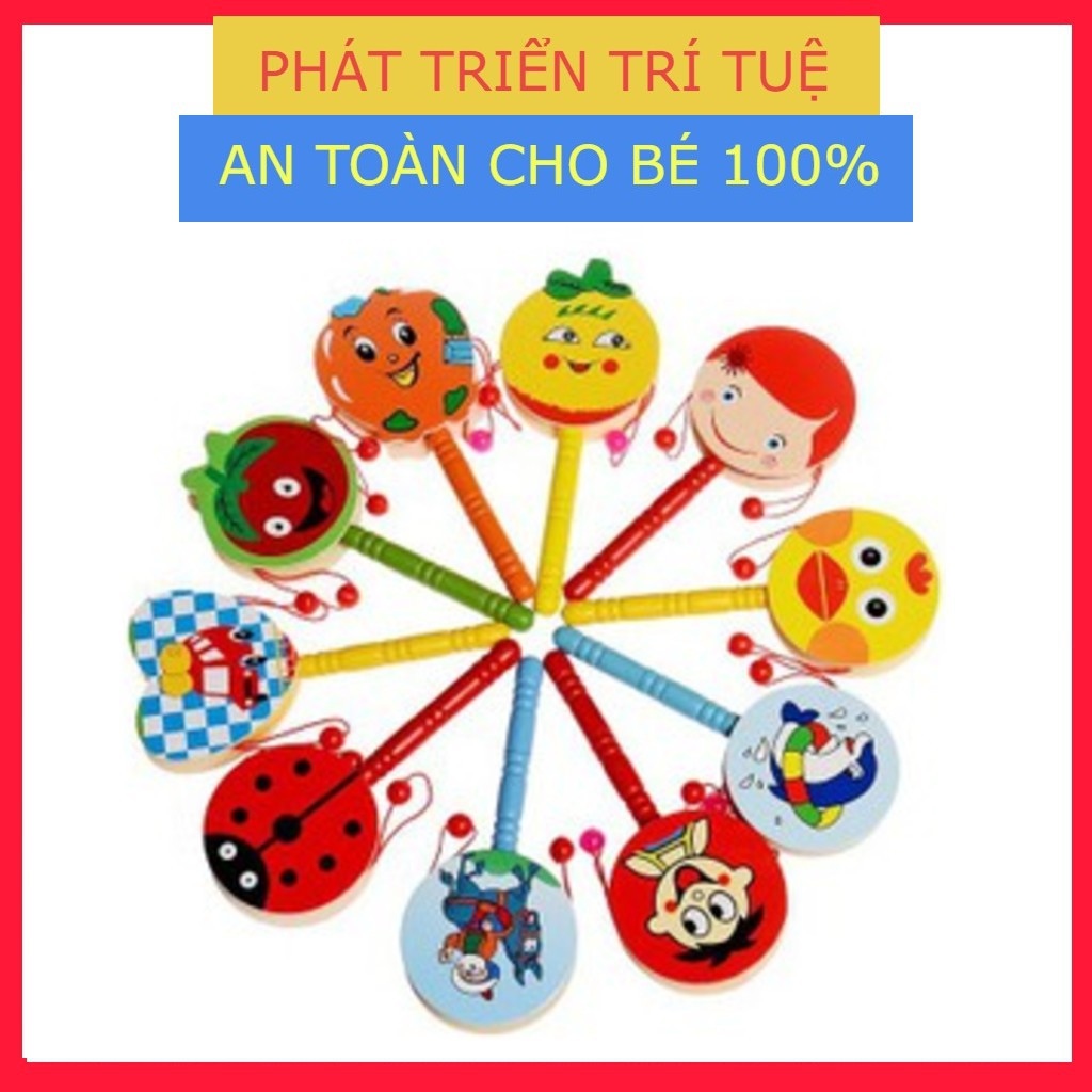 ❄✳┇ Đồ chơi Xúc xắc trống gỗ cho bé (Đồ Chơi Em)
