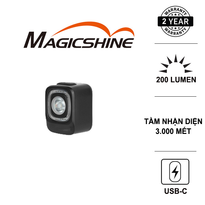 Đèn hậu xe đạp magicshine seemee 200 độ sáng 200 lumen tầm nhận diện từ xa 3000m đèn và phản quang xe đạp