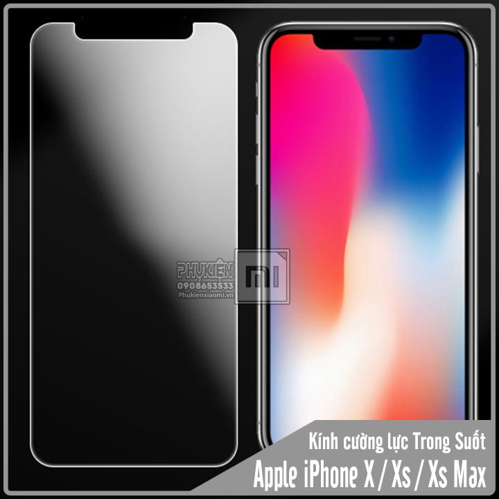 Kính cường lực cho apple iphone x / xs / xs max - trong suốt