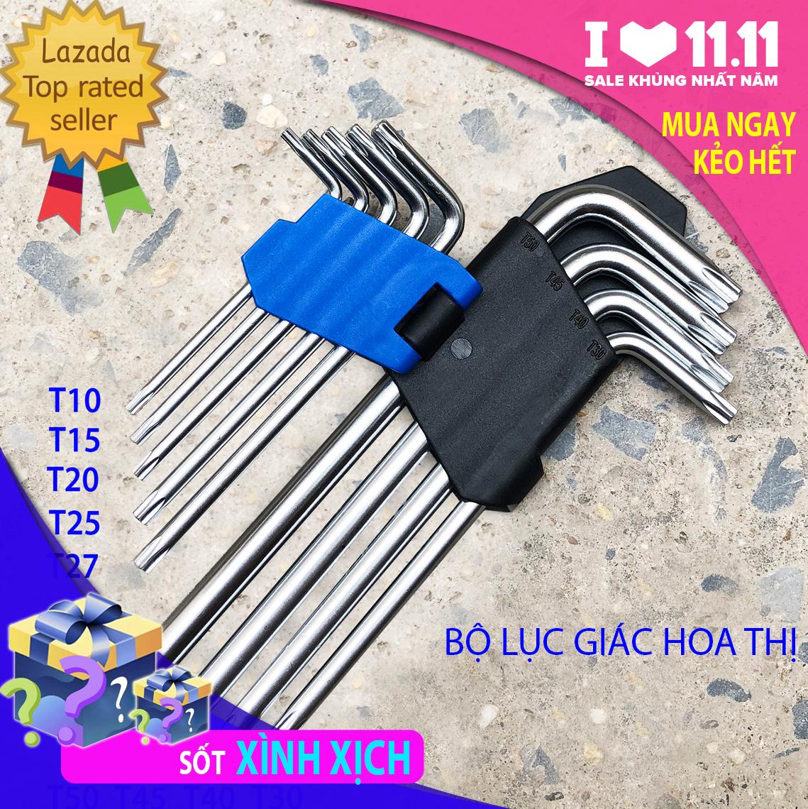 Bộ lục giác đa năng hoa thị 9 chi tiết - Lục giác đầu bông - Vặn thoải mái không trờn