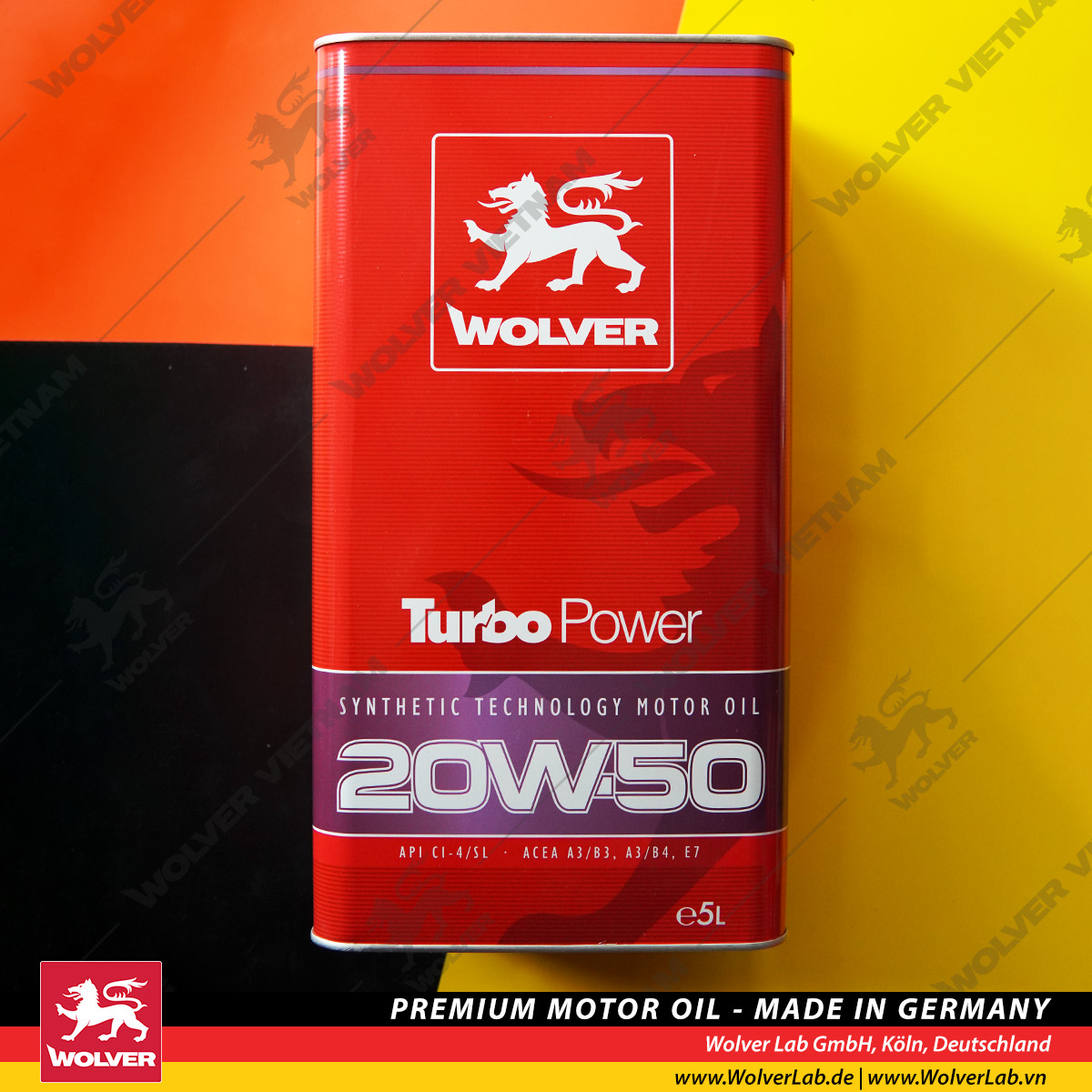 Wolver turbo power 20w-50 ci-4 5l nhớt nhập khẩu đức