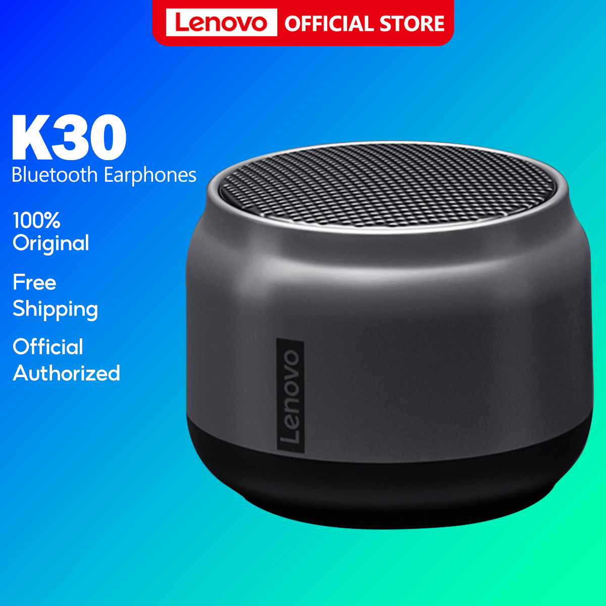 Loa bluetooth Lenovo K30 Mini Bluetooth 5.0 New Âm bass sâu mạnh Bluetooth Speaker True Wireless HD Stereo Sound Outdoor Sport with High Bass Long Battery Audio Music Table Laptop
