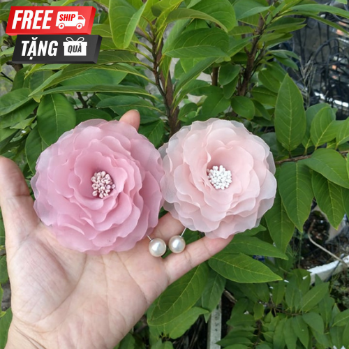Trâm cài hoa áo váy vải voan cao cấp cho nàng