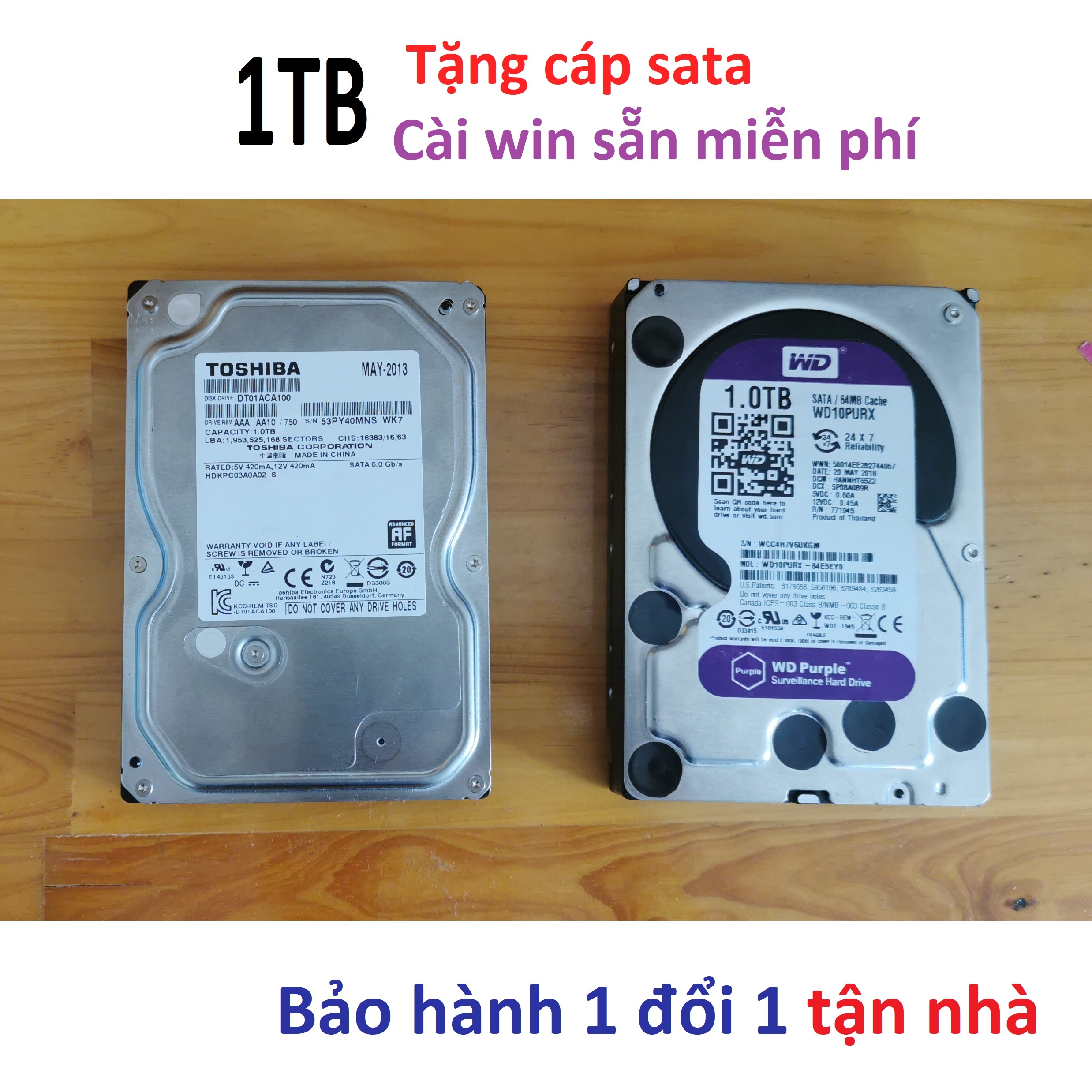 Ổ cứng 1tb hdd 1tb máy bàn 1t 3.5" inch 1000gb desktop 1000g camera bảo hành tận nhà 1 đổi 1