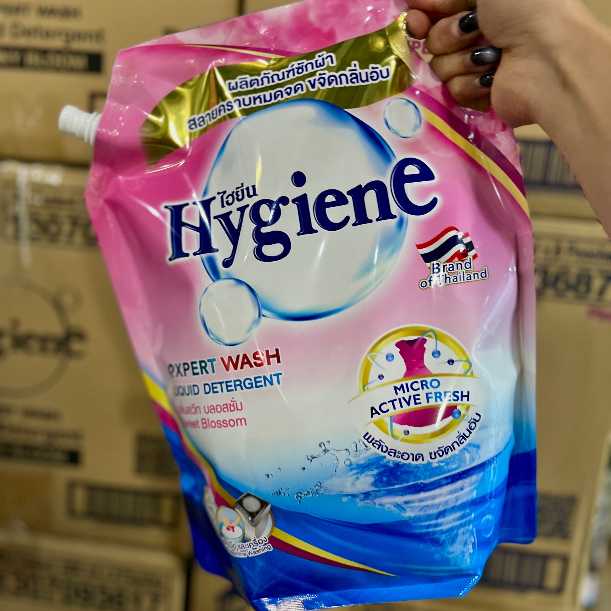  ComBo 2 Túi Nước Giặt Thái Lan Hygiene Túi 1800ml Kết Hợp Xả Vải Giúp Áo Quần Thơm Lâu Hàng Chính Hãng 