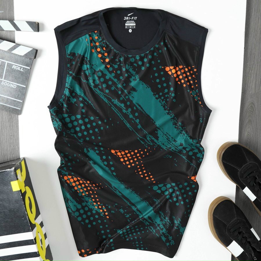 Áo ba lỗ nam họa tiết woat loang Áo thun nam 3 lỗ Tanktop sát nách thể thao chất vải thun lạnh mềm mịn