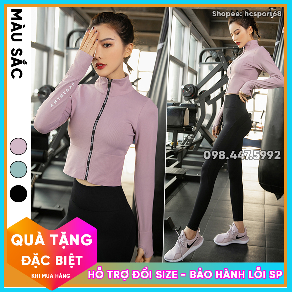 Áo Khoác Nữ AK02 Ami Medea Tập Thể Thao Gym Yoga Aerobic Chất Vải Dày Dạn Mẫu Mới Thu Đông