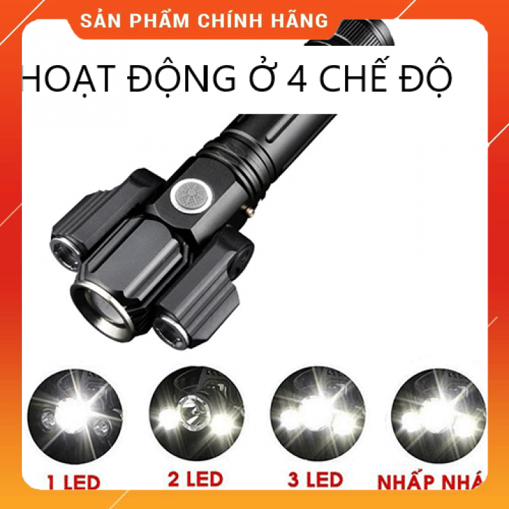 Đèn bin siêu sáng led 3 chế độ - đèn pin siêu sáng