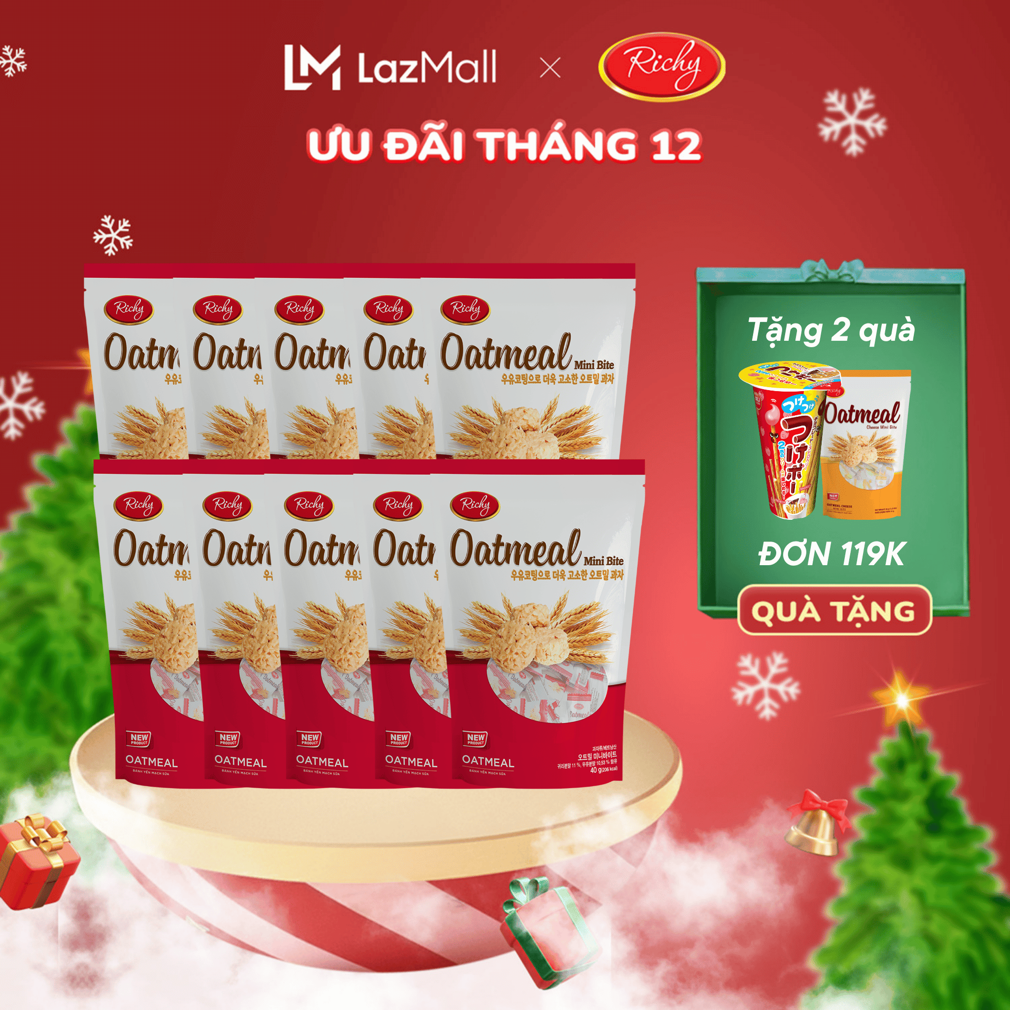   CHỈ 9K GÓI  Bánh yến mạch Richy túi nhỏ vị sữa - ăn vặt chill kiểu Hàn Quốc - bánh kẹo Richy 