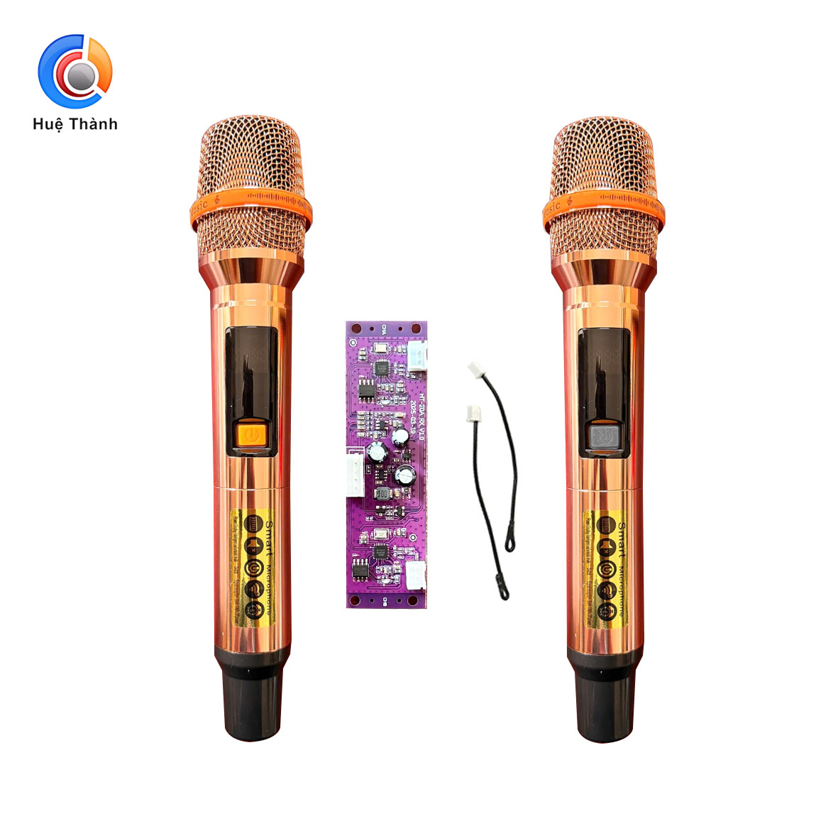 HT-35, Micro không dây, Sử dụng pin sạc 18650, Thu sóng tốt, Độ nhạy cao, sử dụng cho các loại loa kéo và Amply