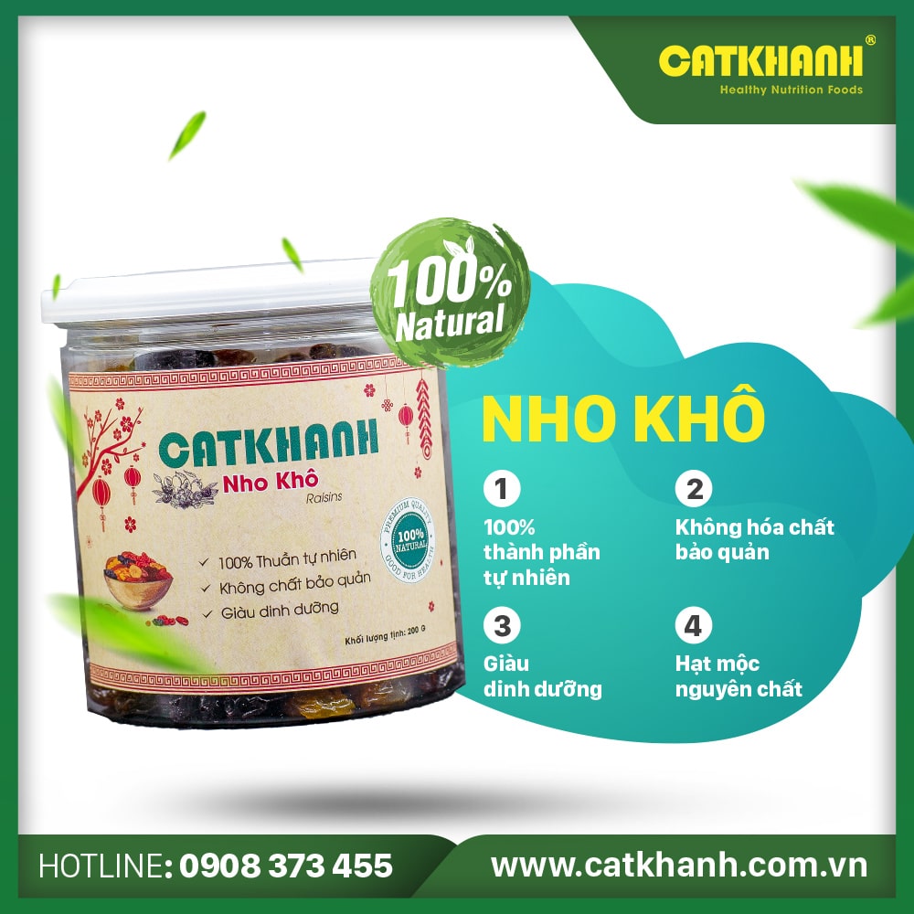 Nho khô Cát Khánh lon 200gr