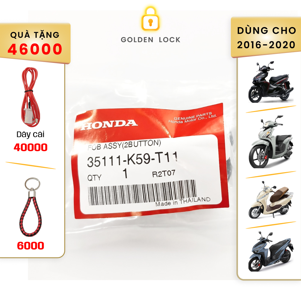 K59 chìa Zin khóa thông minh smartkey Honda AB, Vision, Lead, Vario