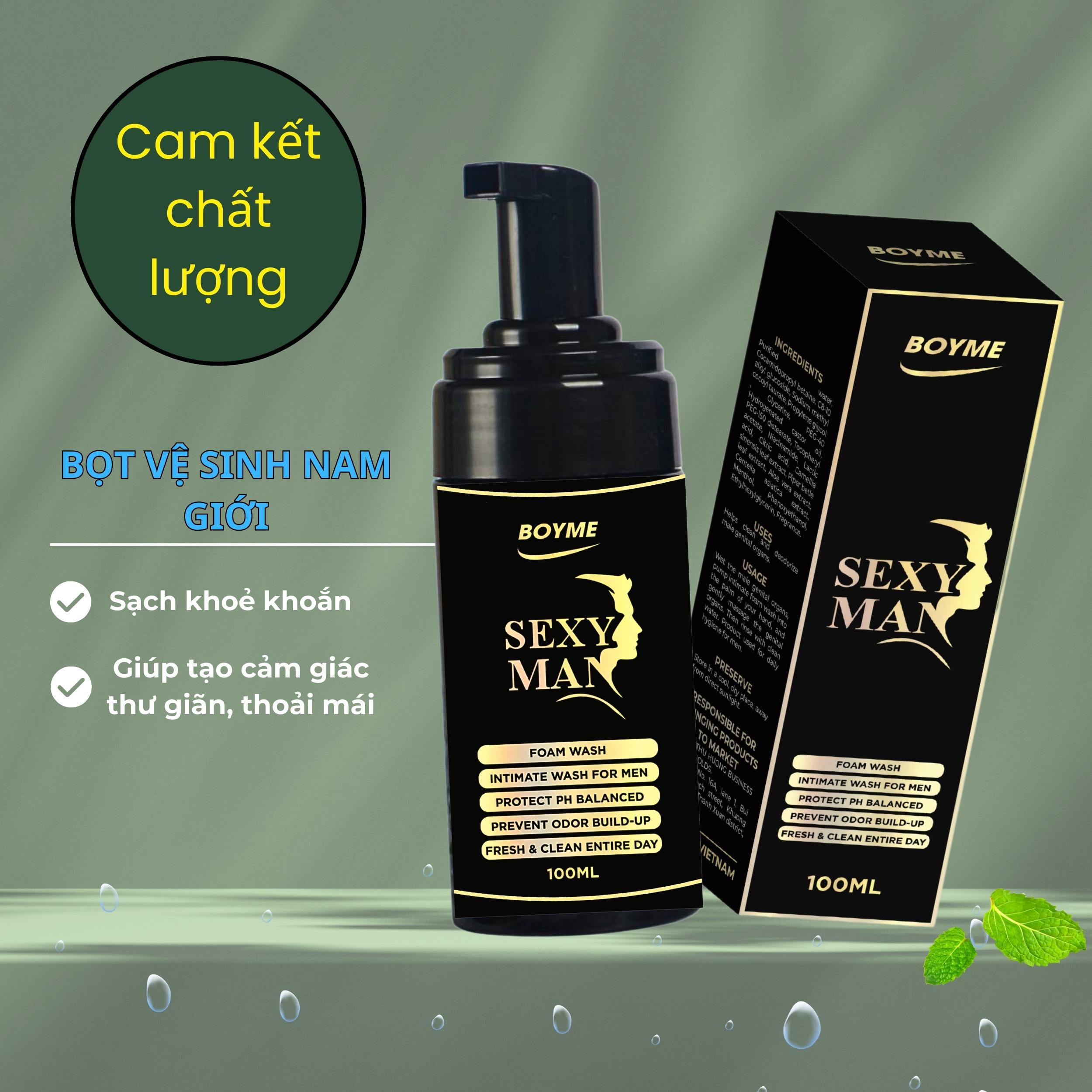 Dung Dịch Vệ Sinh Bọt Vệ Sinh Nam Giới SEXY MAN 100ml Với Nguyên Liệu Nhập Từ Nhật Bản Giúp Làm Sạch Nhẹ Nhàng Hỗ Trợ Giảm Mùi Hôi Cho Bạn Cảm Giác Tự Tin Và Sảng Khoái Suốt Ngày Dài Với Hương Thơm Tươi Mát Dễ Chịu