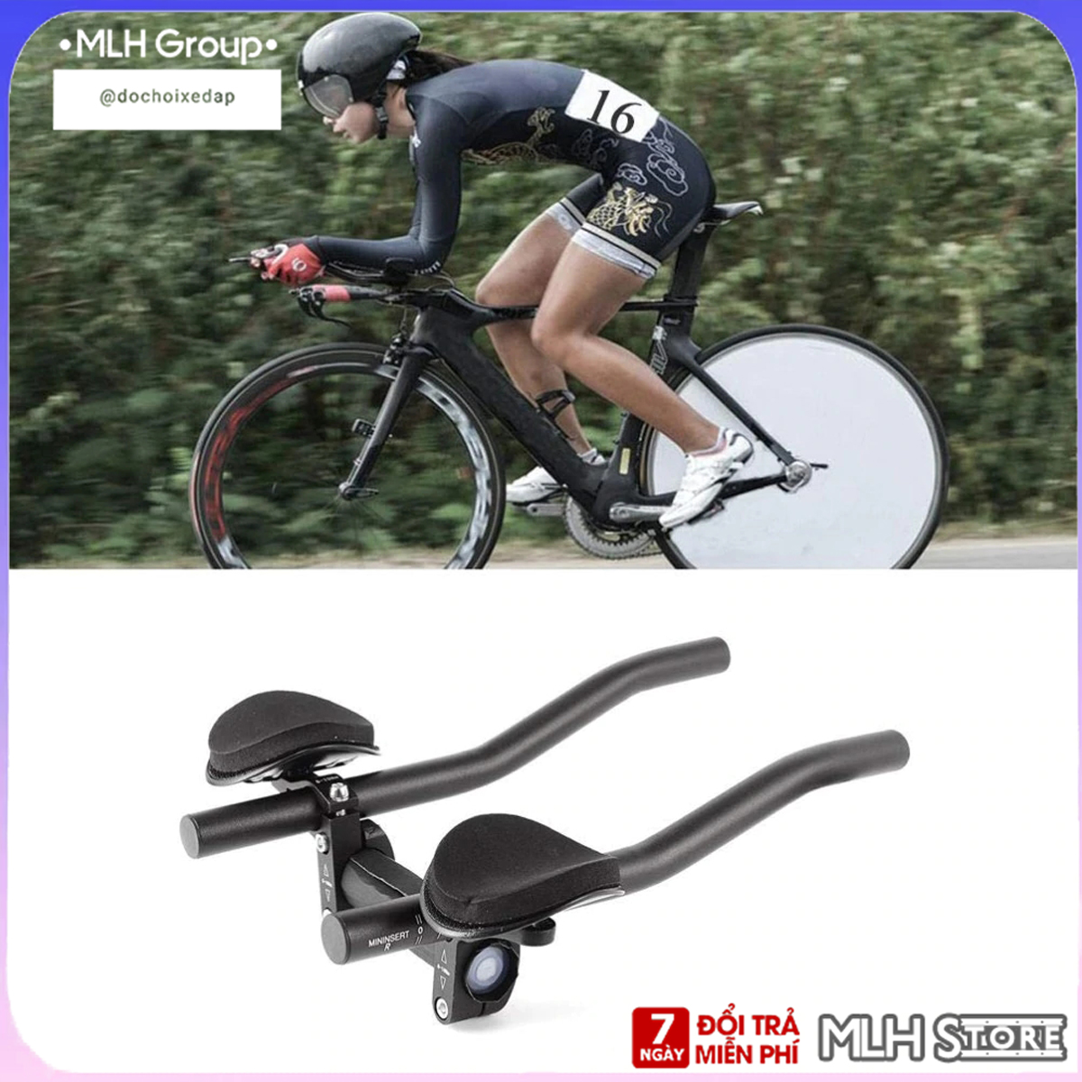 Tay nghỉ ghi đông xe đạp tay càng chống mỏi tay lưng cổ gắn ghi đông xe đạp 34 cm tiện dụng MLH
