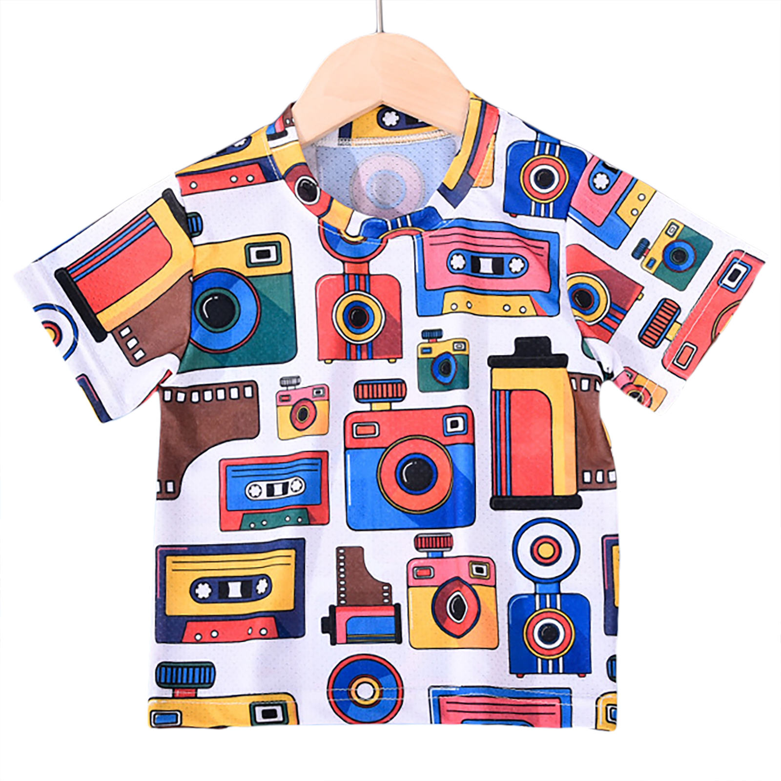 CUIXI Toddler Short Sleeves Shirt Cute Cartoons Printed Tees Crew Neck Graphic T-Shirt Lightweight Breathable Tops