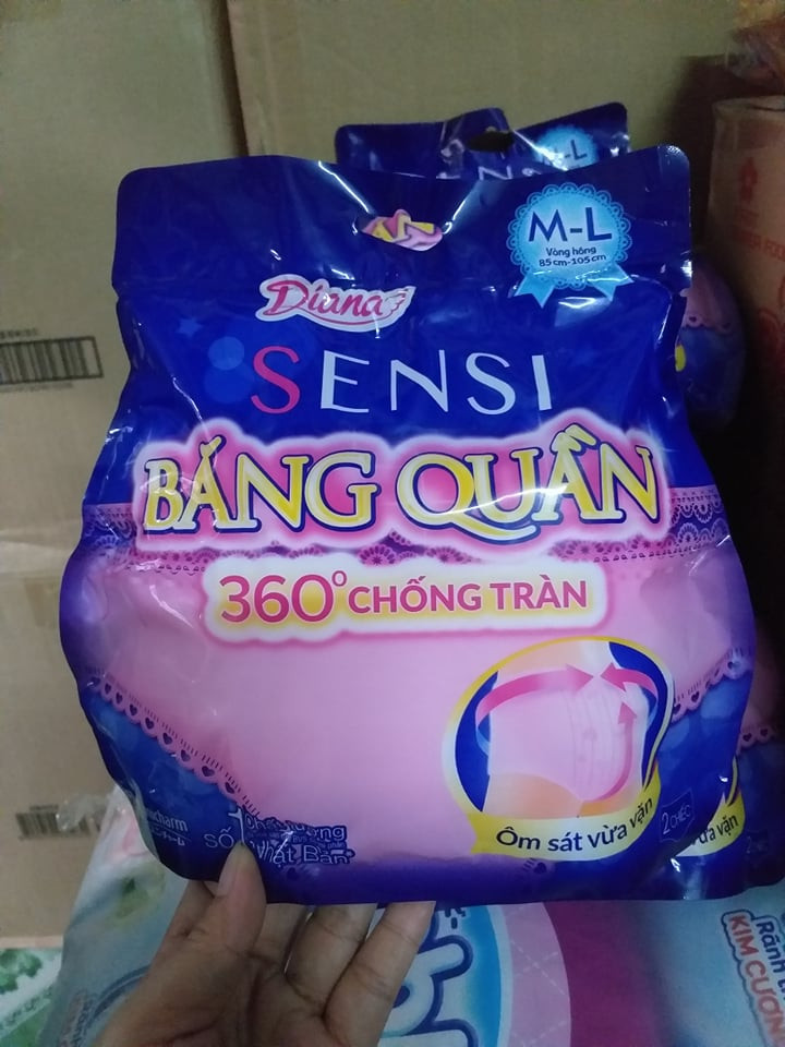 Combo 2 gói Băng Vệ Sinh DIANA Ban Đêm Dạng Quần 2 Miếng  Size S-M, Size M-L