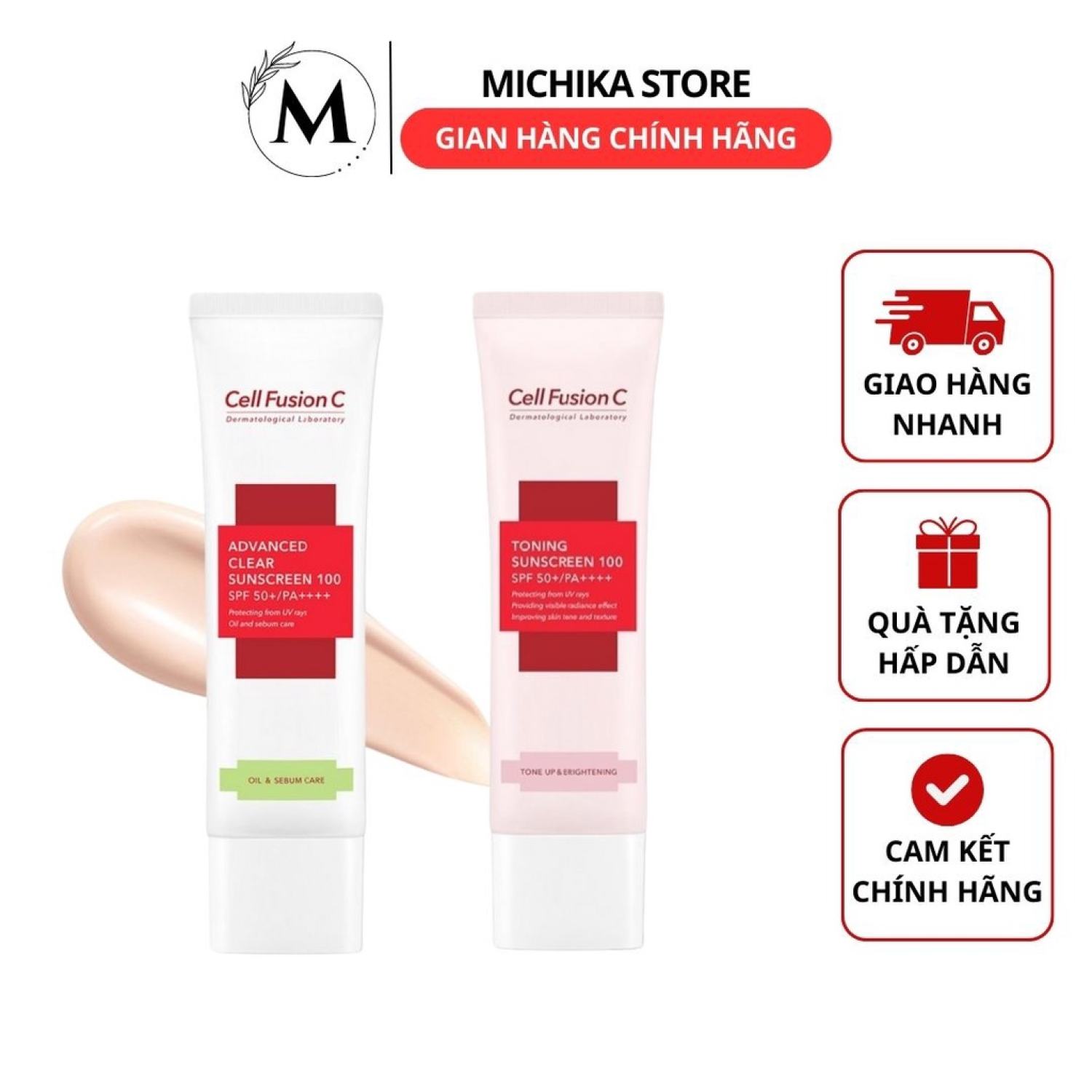 Kem chống nắng cell fusion c hồng 50ml michika
