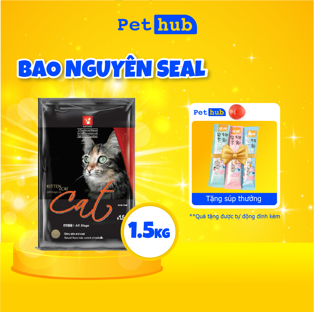 Thức ăn Hạt Cateye 1.5 kg Nguyên Seal, Hạt Cat's Eye Cho Mèo Mọi Lứa Tuổi