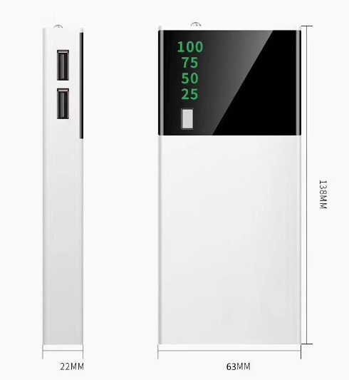 Box sạc dự phòng không pin 5 cell mặt gương đen sang trọng