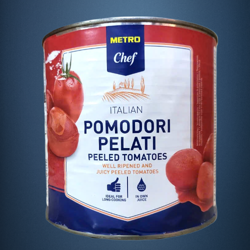 METRO CHEF - LON POMODORI PELATI LỚN 2.5Kg - CÀ CHUA NGUYÊN TRÁI BÓC VỎ / Ý / Peeled Tomatoes