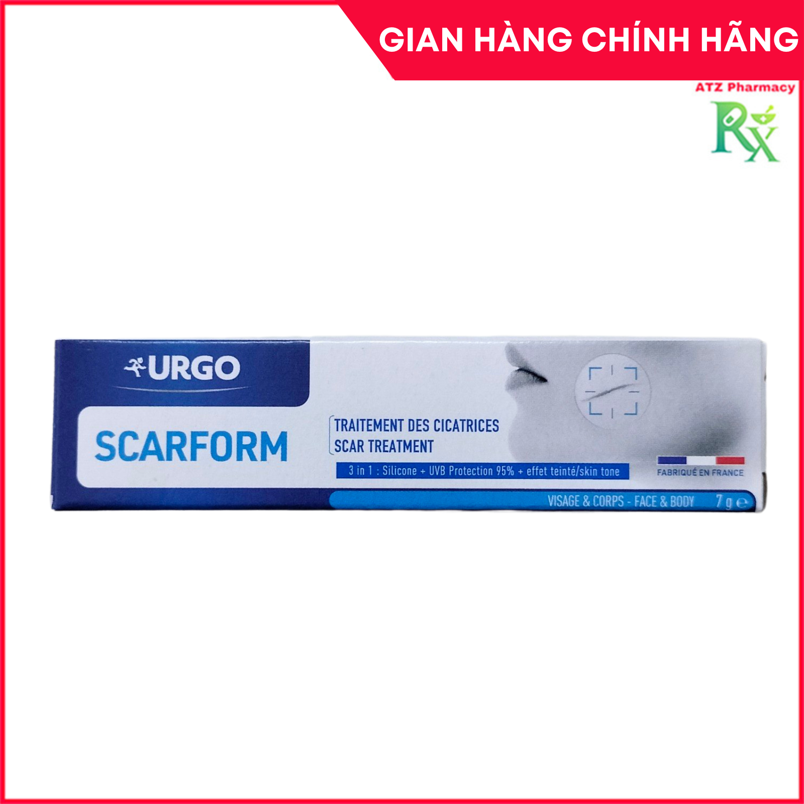 Urgo Scarform gel ngừa hình thành sẹo và cải thiện vết sẹo (7gram) - ATZ Pharmacy