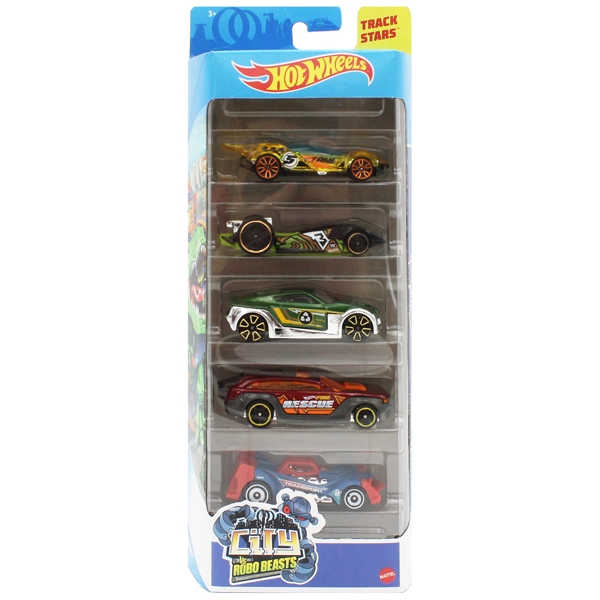 Bộ 5 siêu xe hot wheels 1806h - city vs robo beasts
