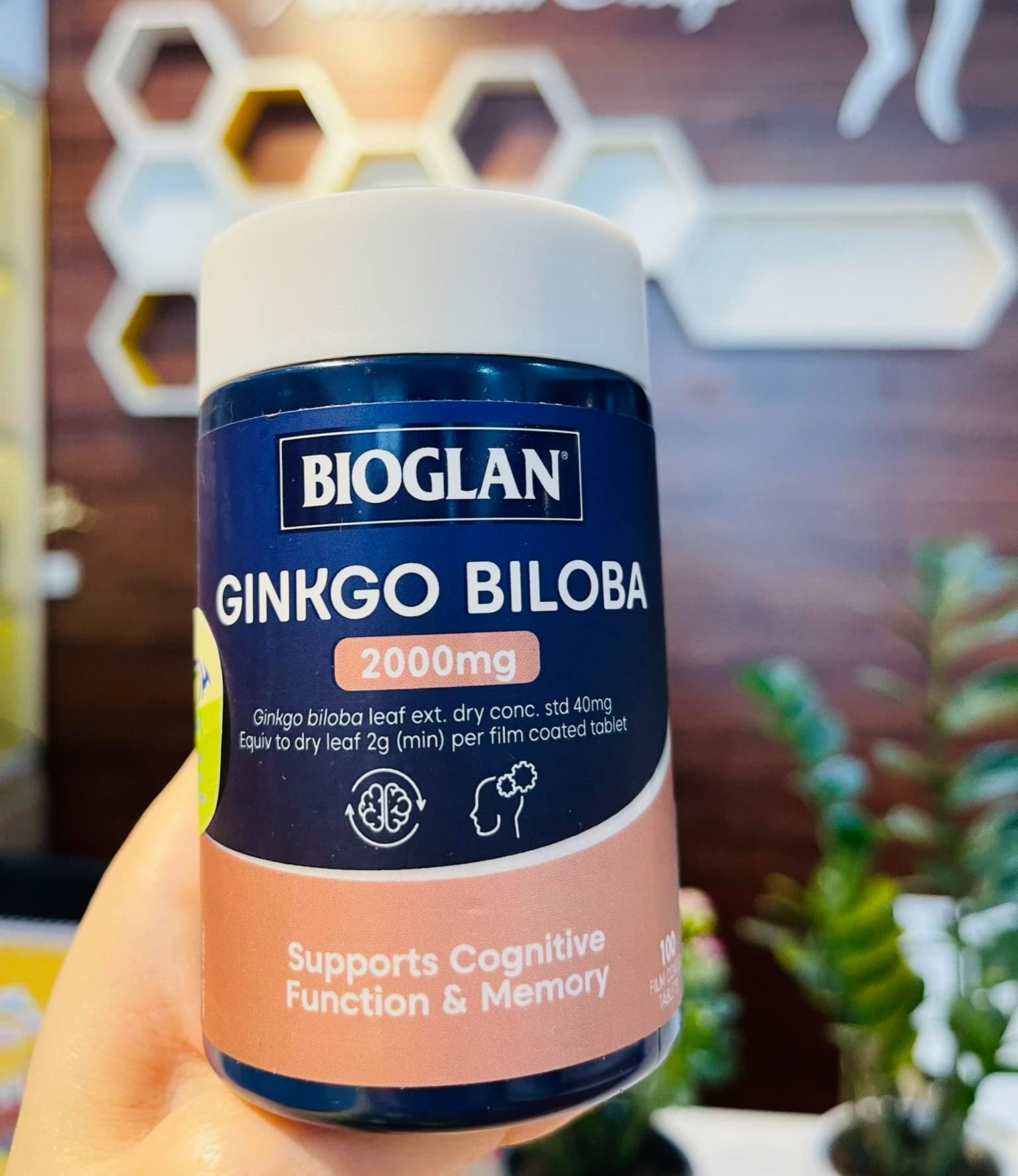 Bioglan Ginkgo Biloba 2000mg 100 viên giúp tăng cường trí nhớ, bổ não