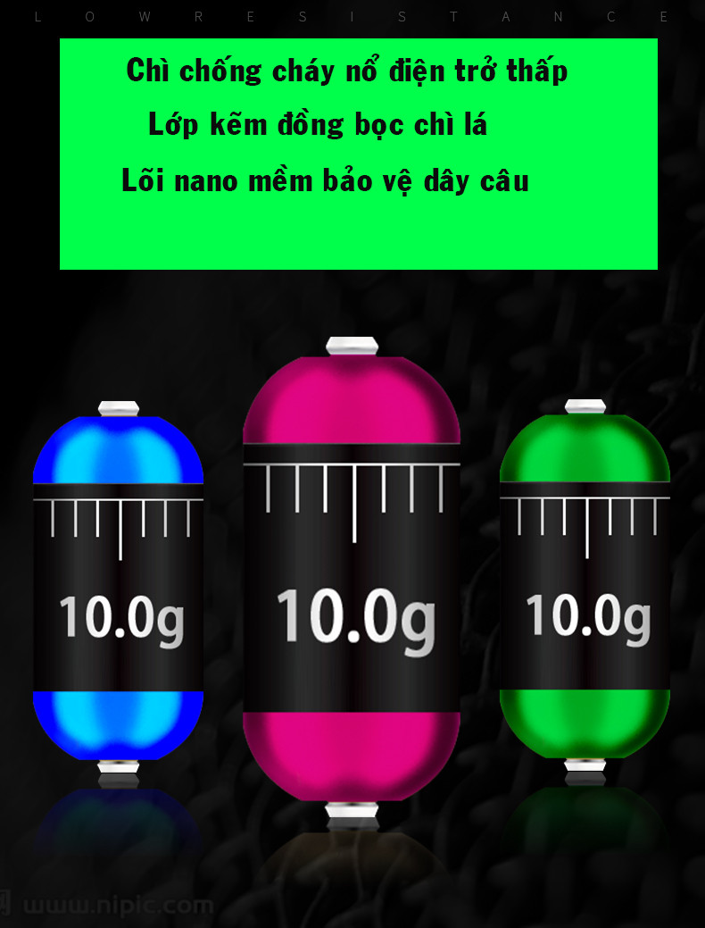Chì câu cá săn hàng, chì lá lõi kép chống nổ chuyên câu đài câu đơn cao cấp