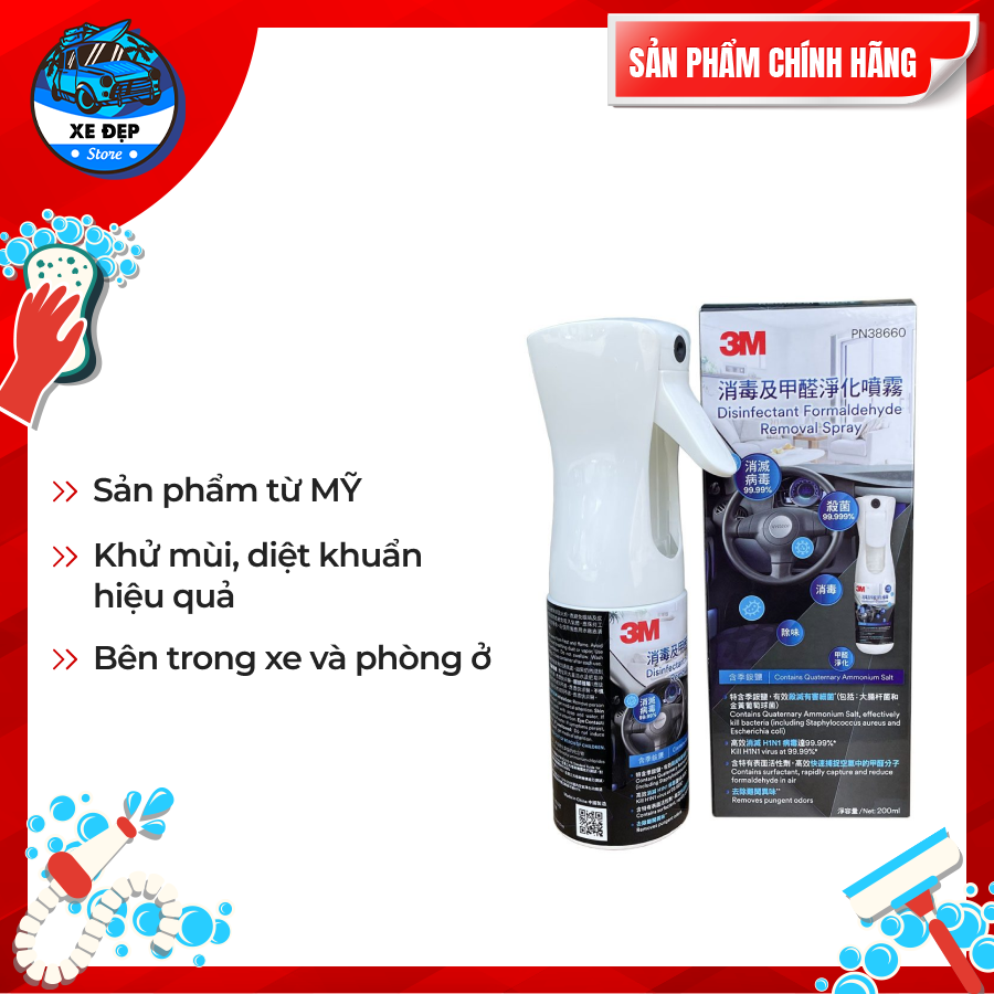 Xịt khử mùi xe mới, khử mùi nội thất 3m 38660