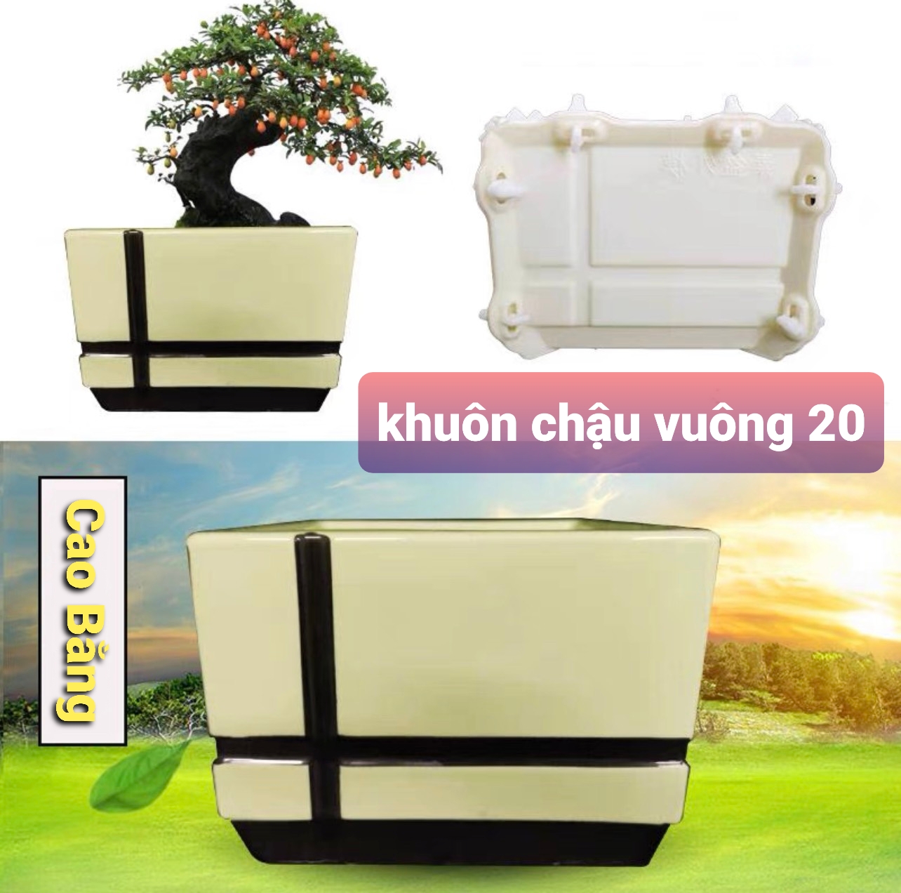 Khuôn đúc chậu cảnh mini vuông 20