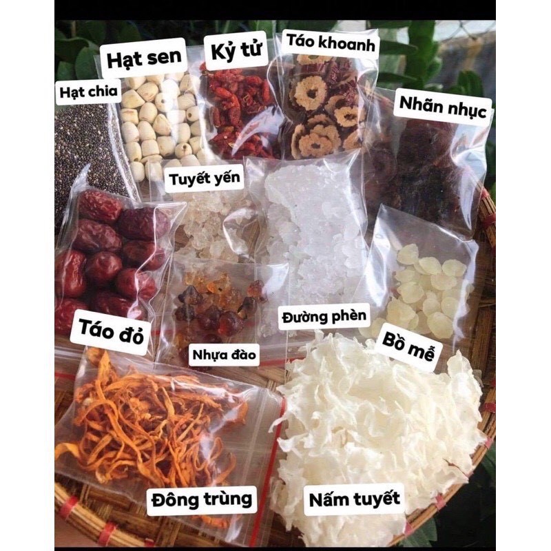 400gram set chè dưỡng nhan tuyết yến nhựa đào 13 vị